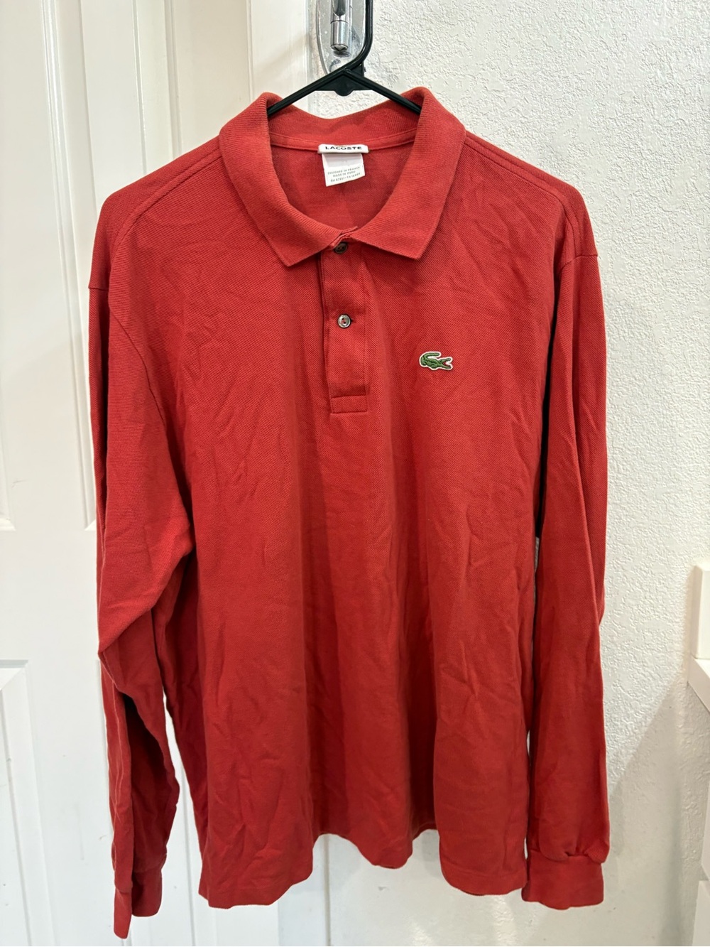 Lacoste Long-Sleeve Polo Shirt - Rust Red